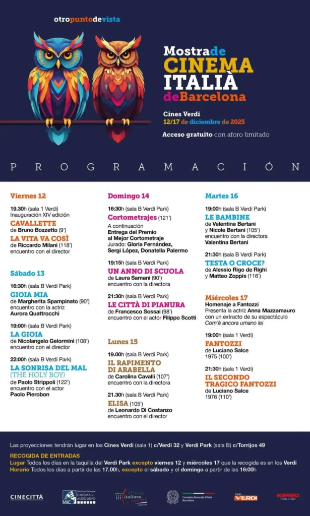 programma Mostra di Cinema Italiano di Barcellona 2025