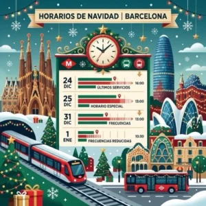 Transporte público de Barcelona en Navidad